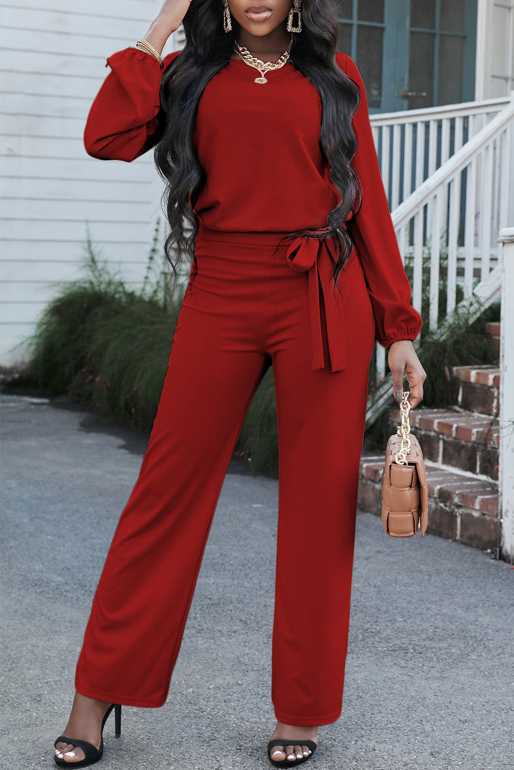 Boat Neck Tie Belt Jumpsuit – Passion Lily Boutique Women's Clothing and  Accessories